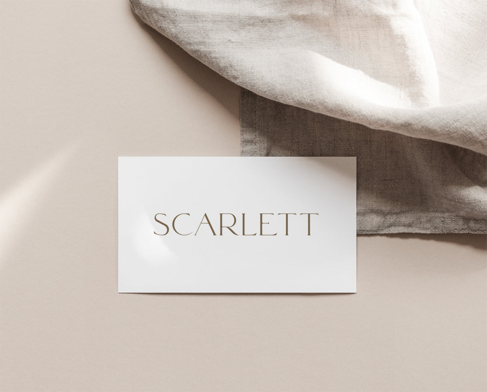 minimalist wedding place cards