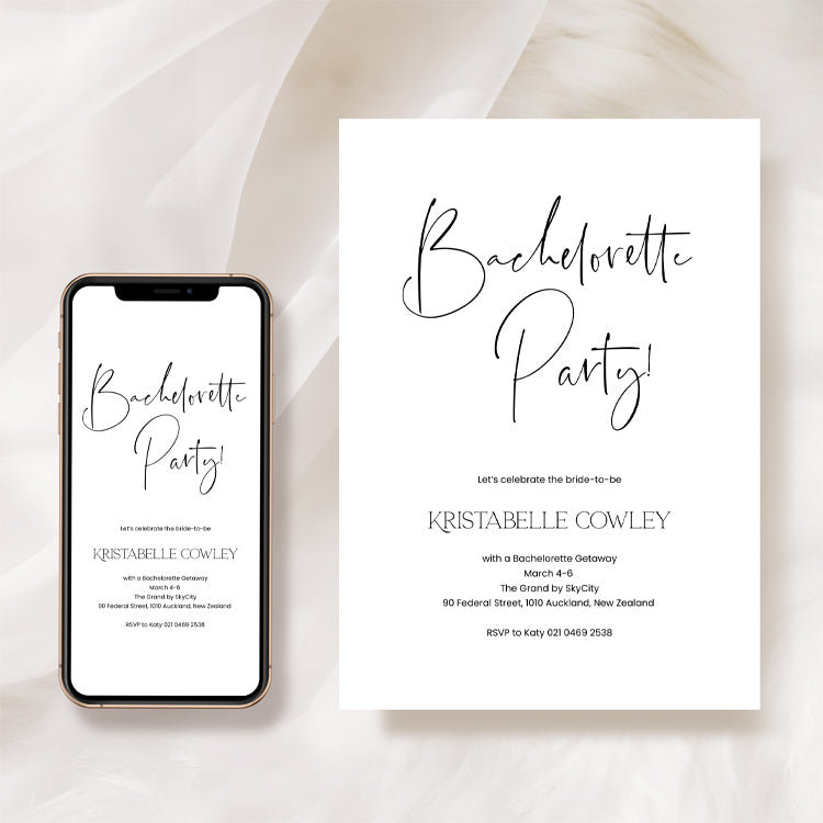 Modern Bachelorette Party Invitation Card