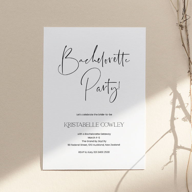 Modern Bachelorette Party Invitation Card