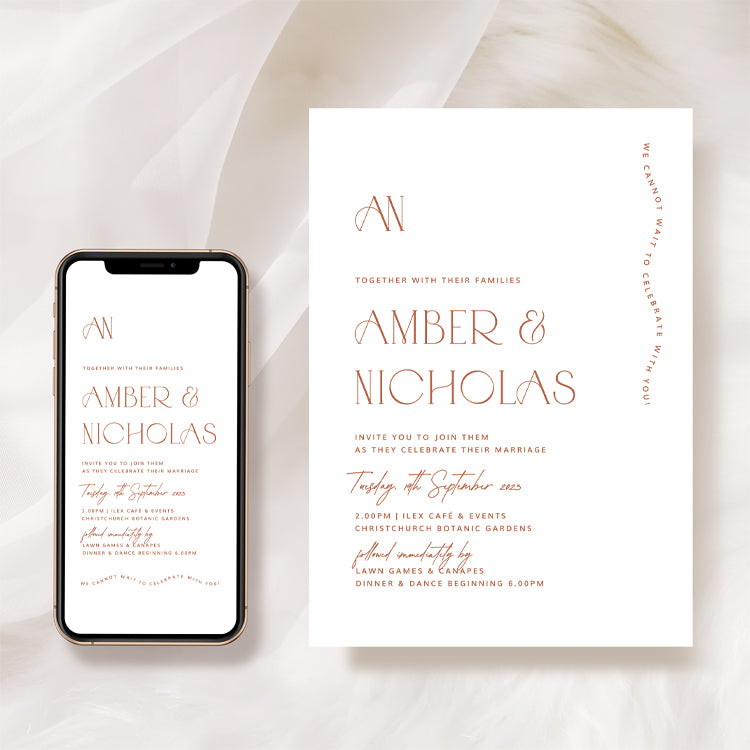 Modern Layered Wedding Invitations