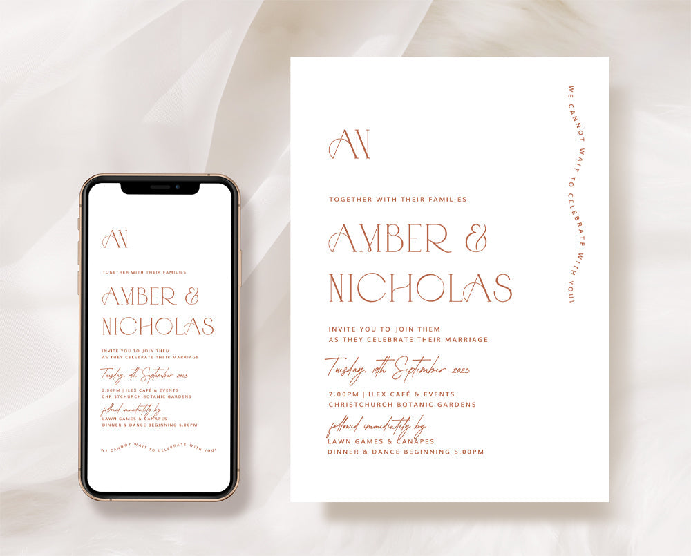 Modern Rustic Wedding Invitation Set