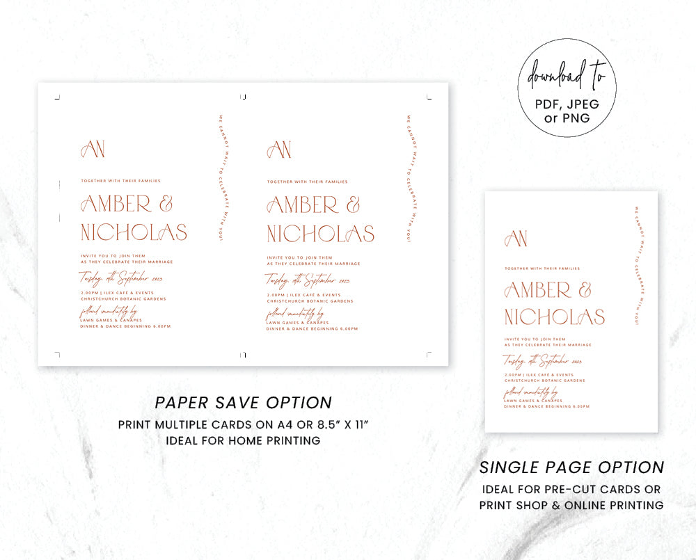 Modern Rustic Wedding Invitation Suite