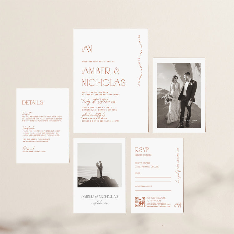 Modern Rustic Wedding Invitation Suite