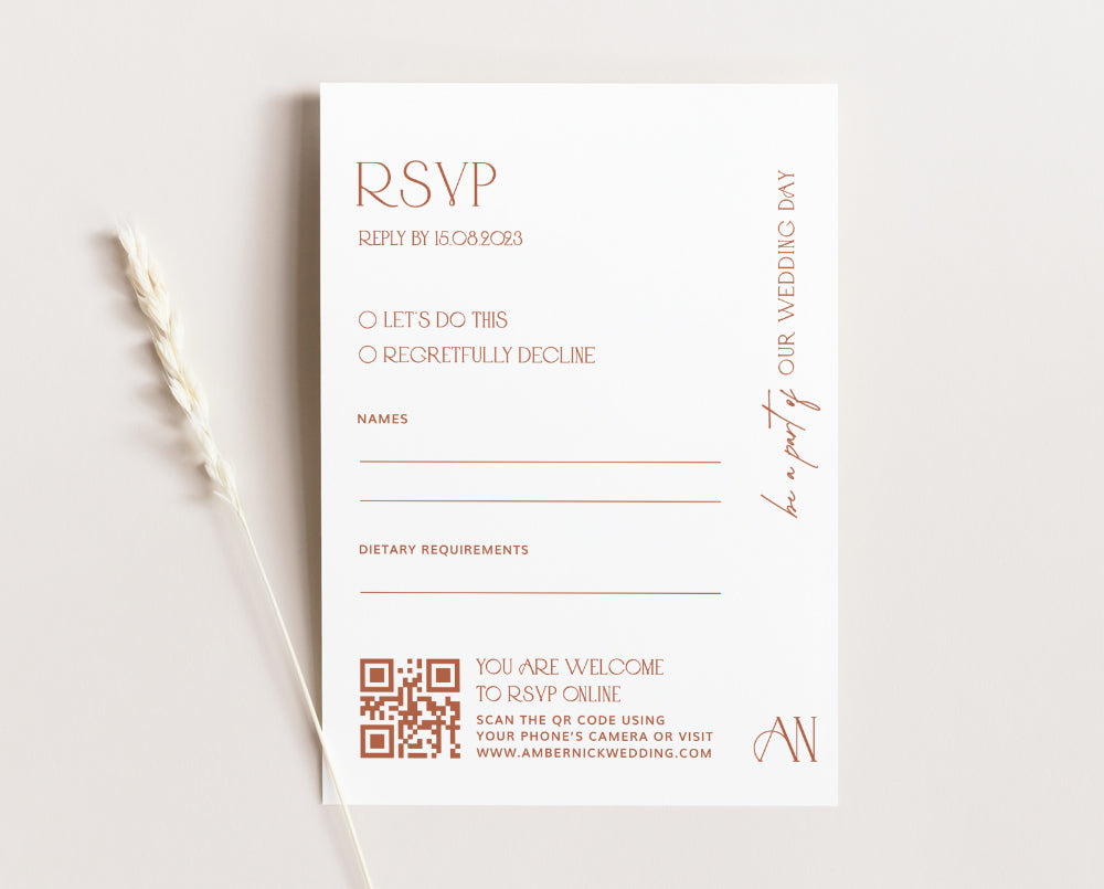 Modern Rustic Wedding RSVP Card