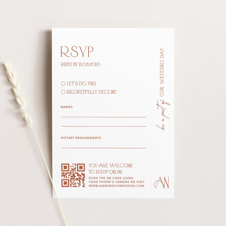 Modern Rustic Wedding RSVP Card