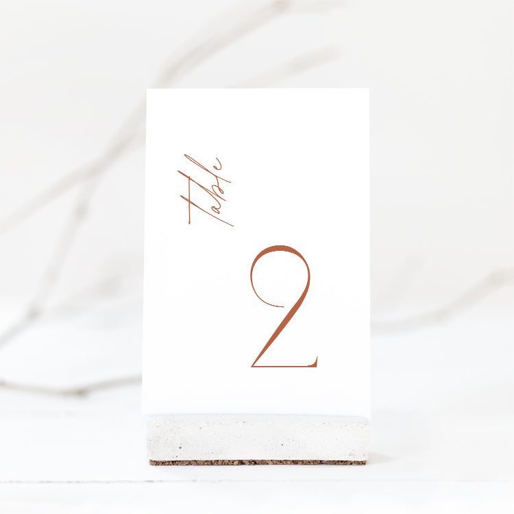 Modern Rustic Wedding Table Number Card Template