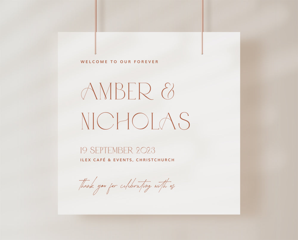 Modern Rustic Wedding Welcome Sign Template