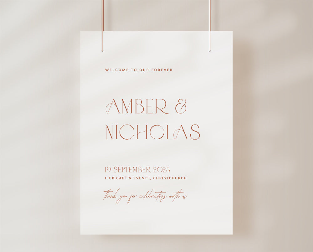Modern Rustic Wedding Welcome Sign Template
