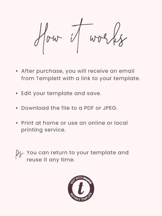 Modern Wedding Bar Menu Template