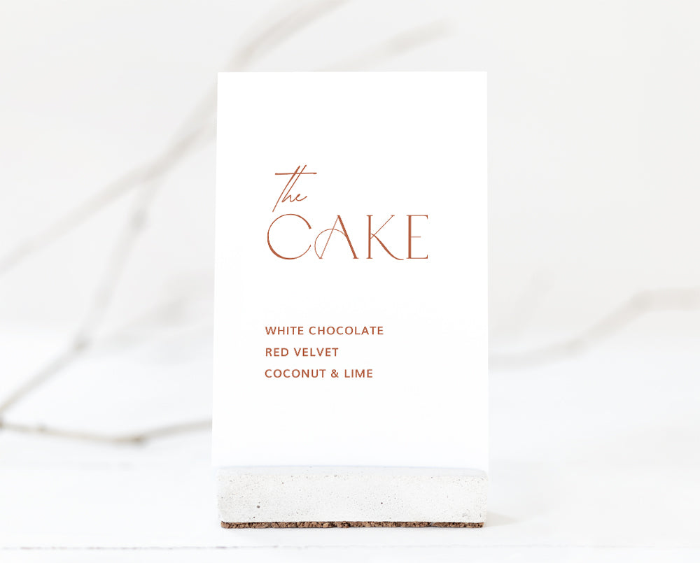 Modern Wedding Cake Sign Template