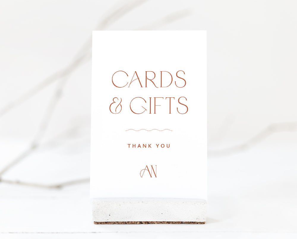 Modern Wedding Cards and Gifts Sign Template