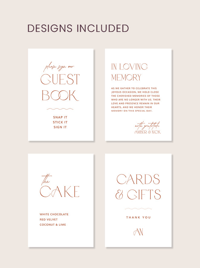 Modern Wedding Cards and Gifts Sign Template
