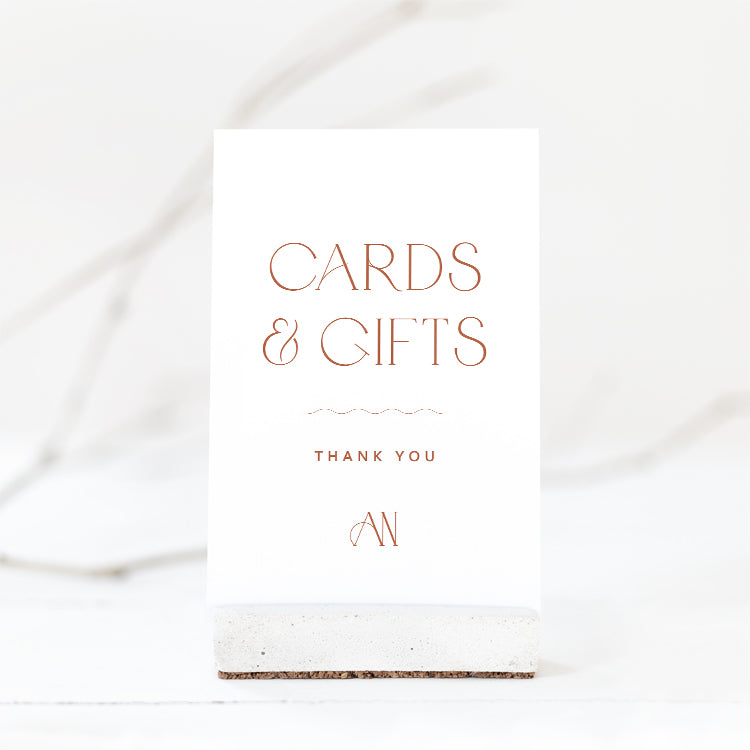 Modern Wedding Cards and Gifts Sign Template