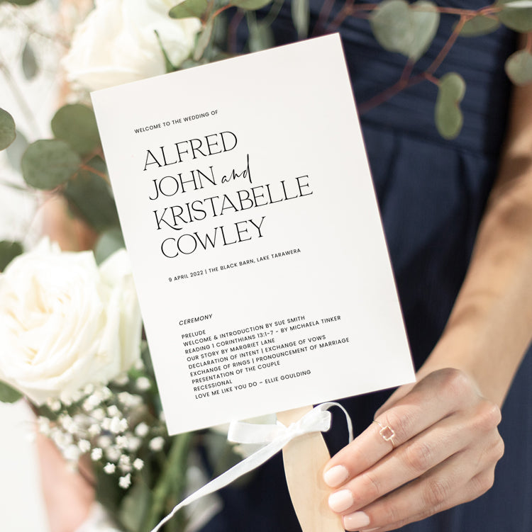 Modern Wedding Fan Program Template