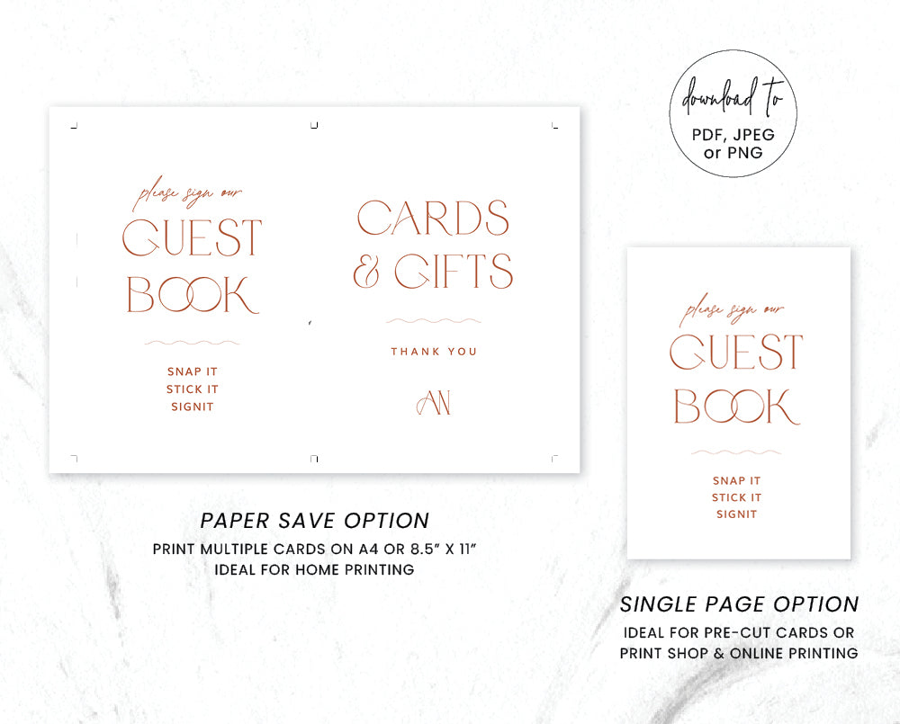 Modern Wedding Guest Book Sign Template