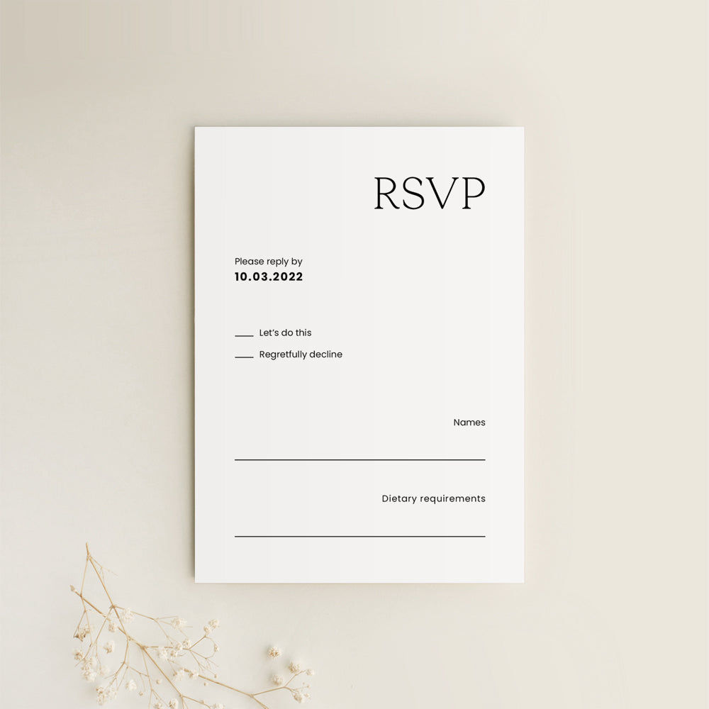 Modern Wedding RSVP Card Template