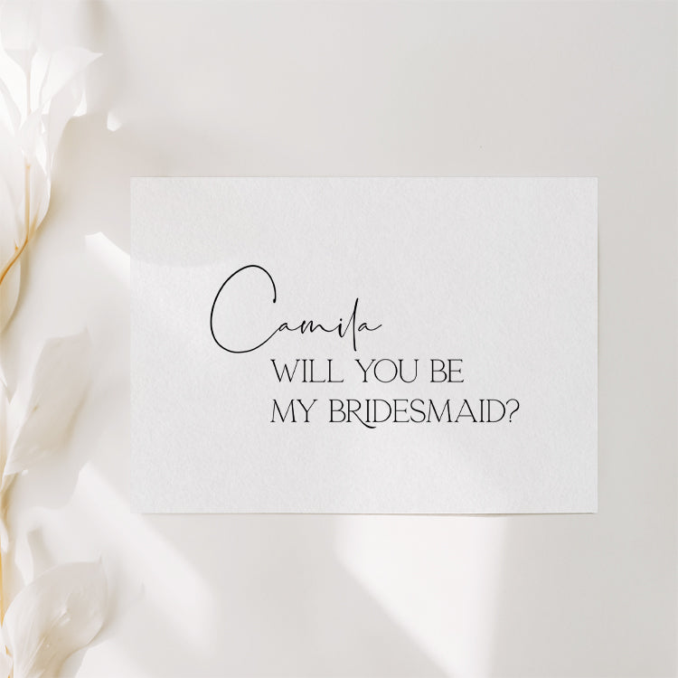 Modern Will You Be My Bridesmaid Card Template