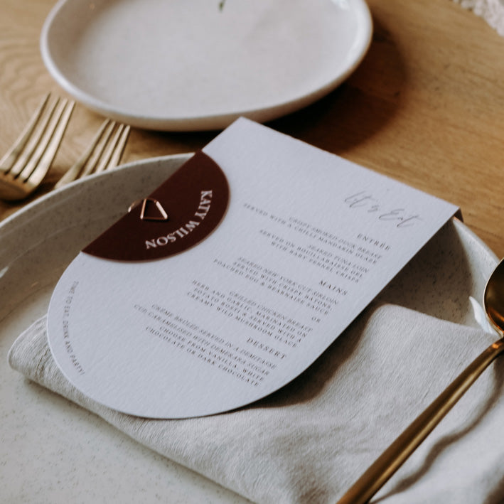 modern arch menu card design