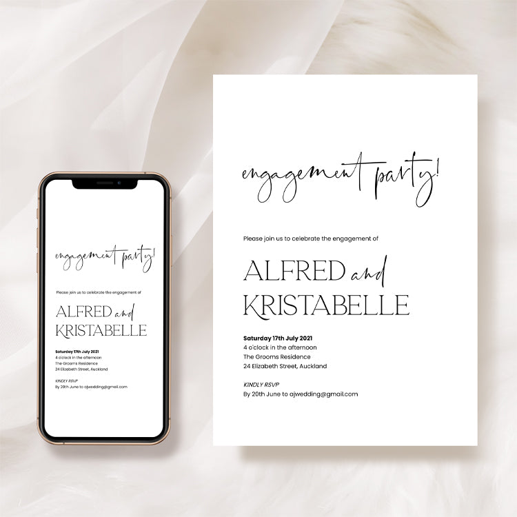 Modern Engagement Party Invitation Template