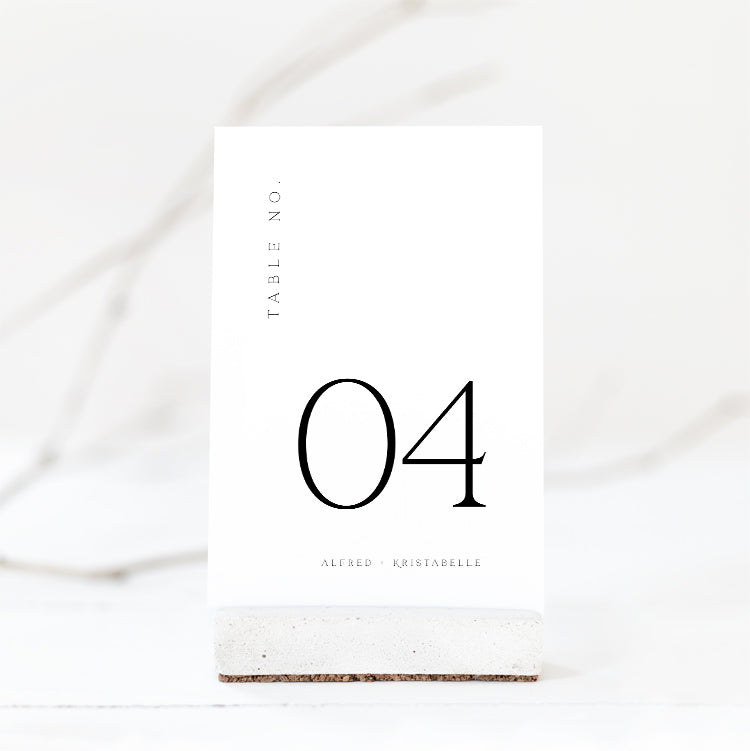 Modern Wedding Table Number Card Template