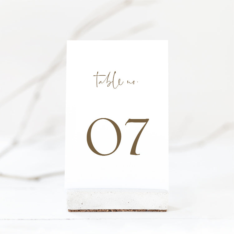 Printable Wedding Table Number Card Template