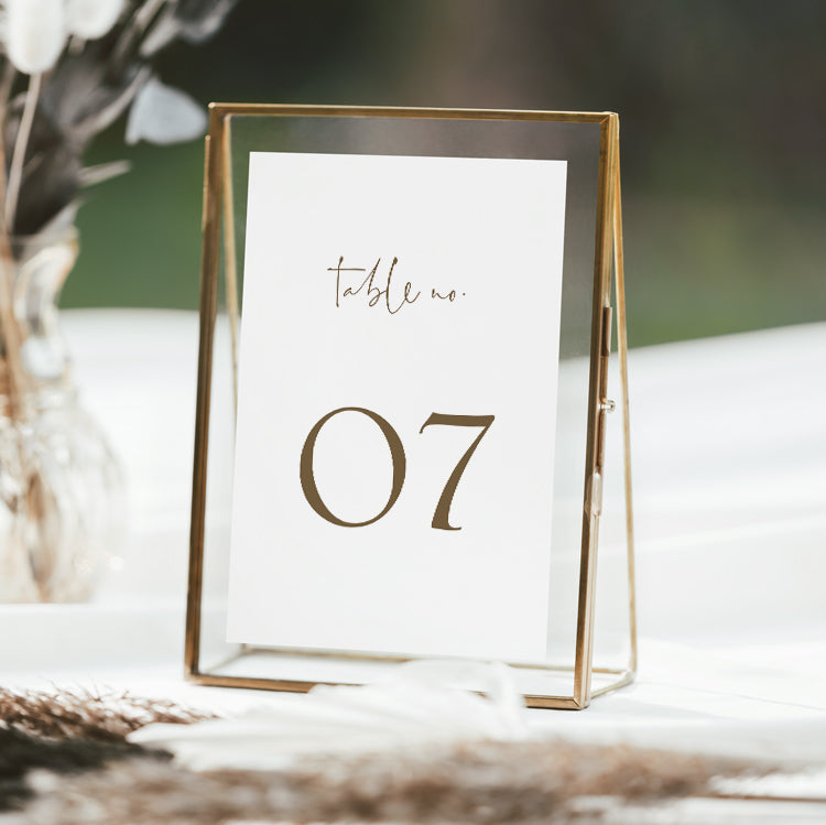 Printable Wedding Table Number Card Template