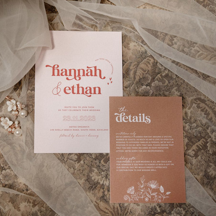 Retro Wedding Details Card