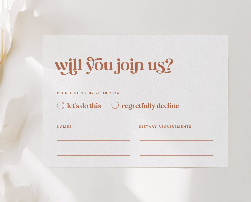 Retro Wedding RSVP Card