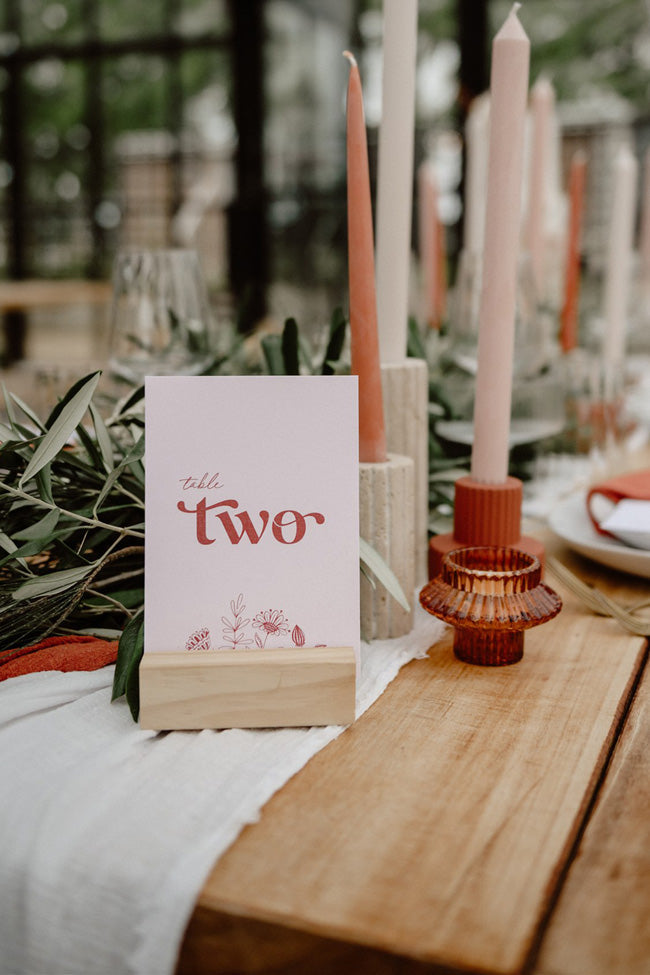 Retro Wedding Table Number Card