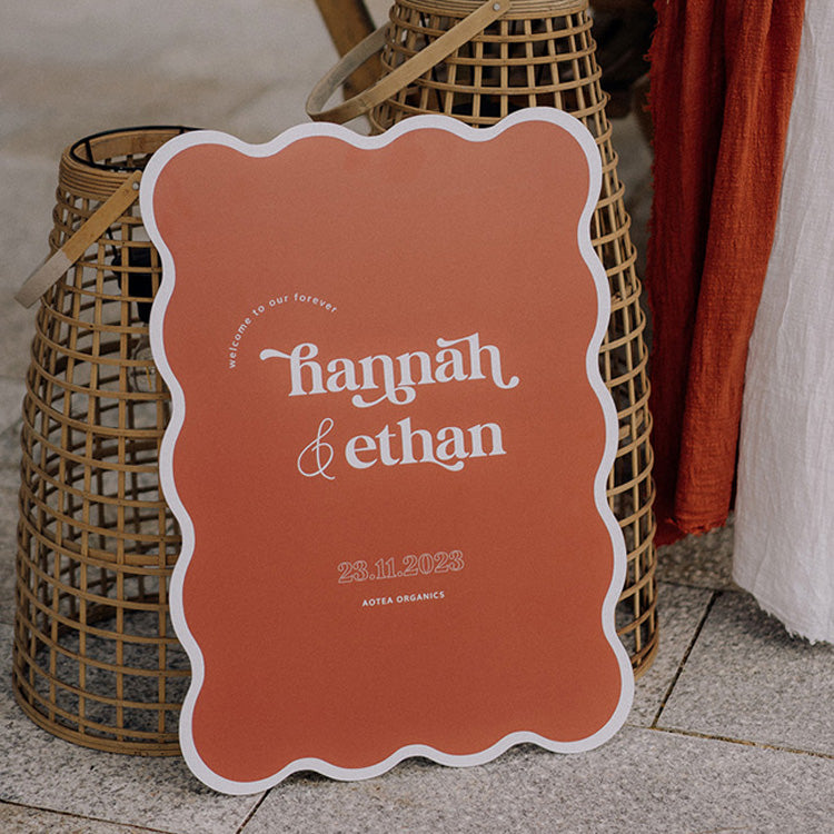 Retro Wedding Welcome Sign