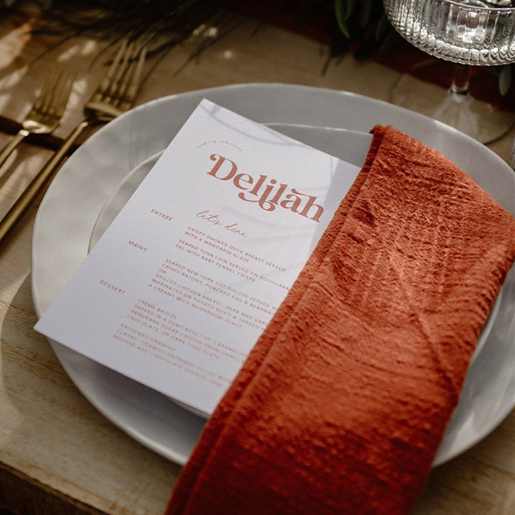 retro wedding menu