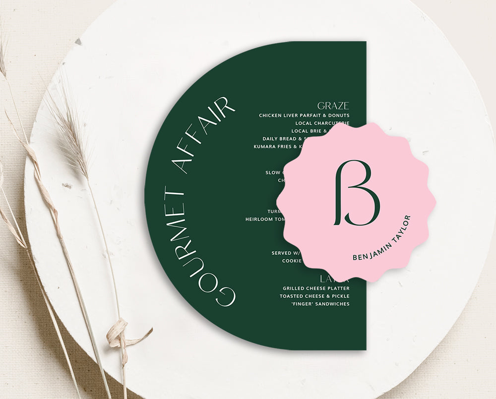 Round Place Cards for Modern Wedding