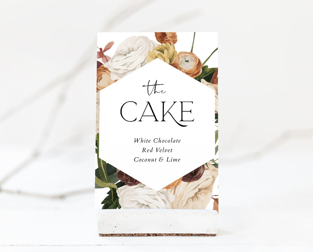 Rustic Wedding Cake Sign Template