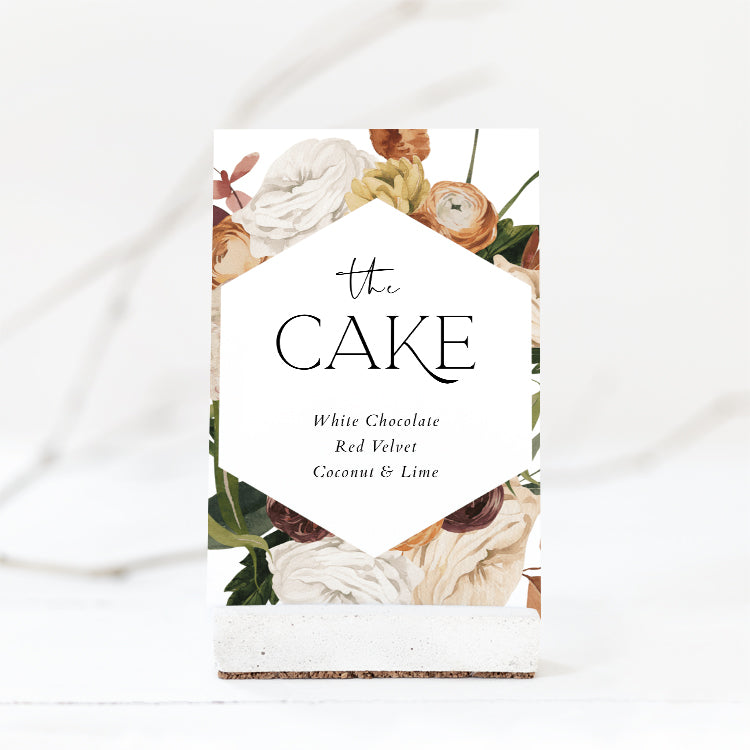 Rustic Wedding Cake Sign Template