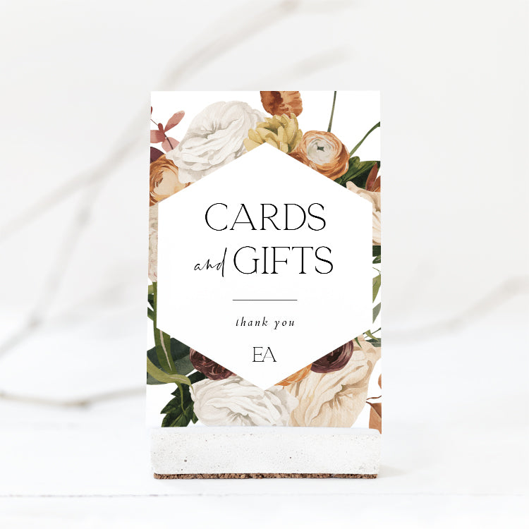 Rustic Wedding Cards and Gifts Sign Template