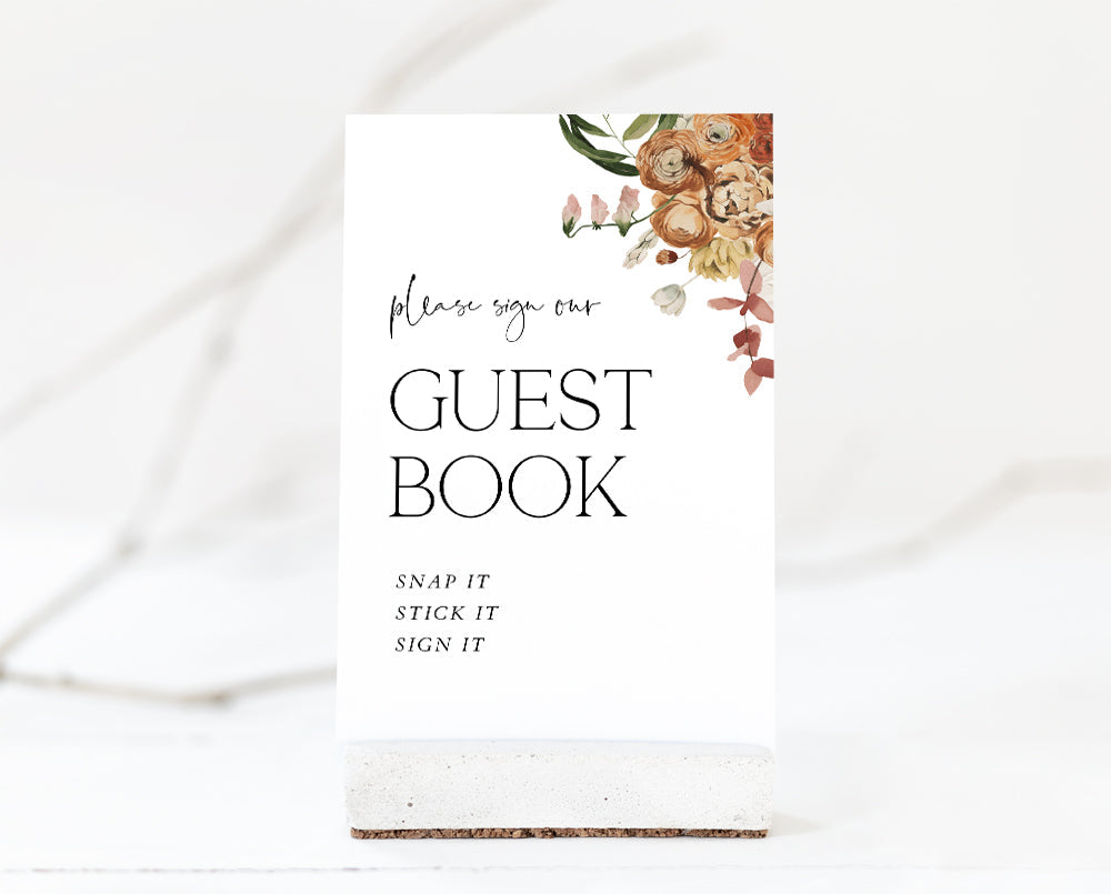 Rustic Wedding Guest Book Sign Template