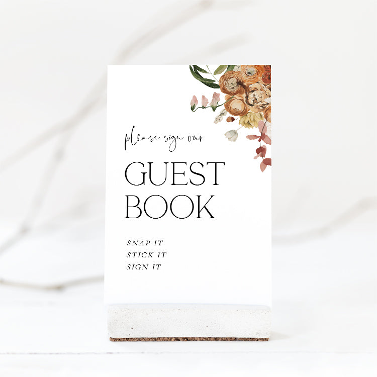 Rustic Wedding Guest Book Signage Template