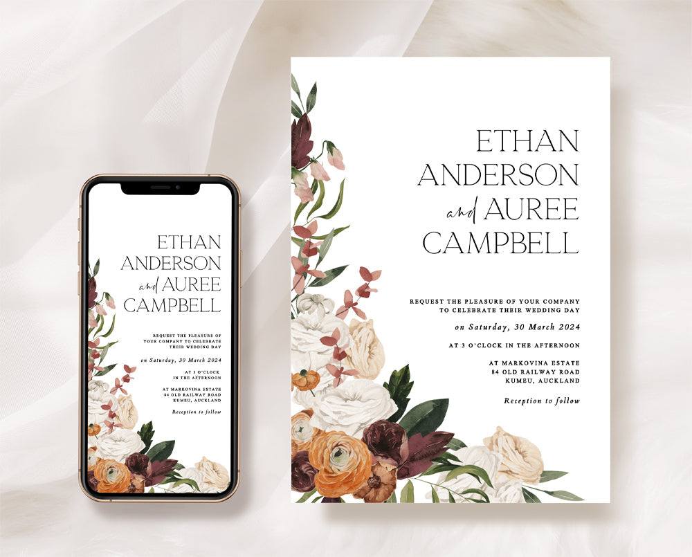 Rustic Wedding Invitation Set