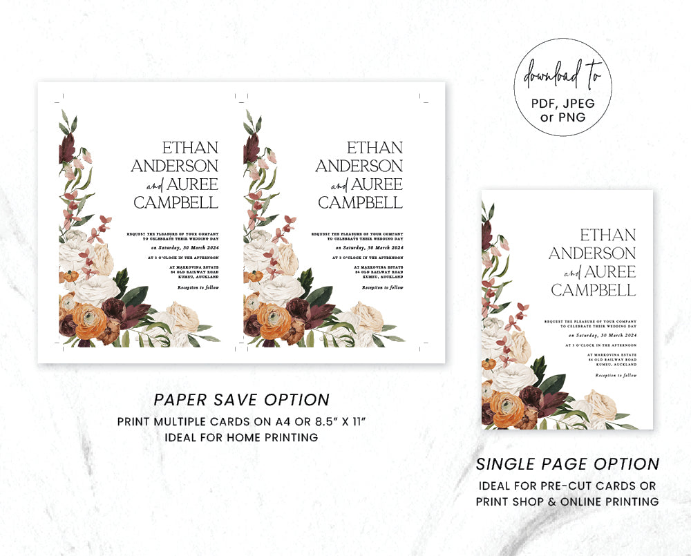 Rustic Wedding Invitation Set