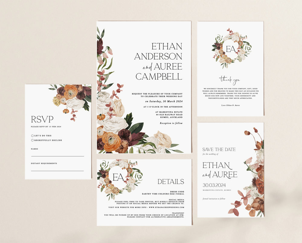 Rustic Wedding Invitation Suite