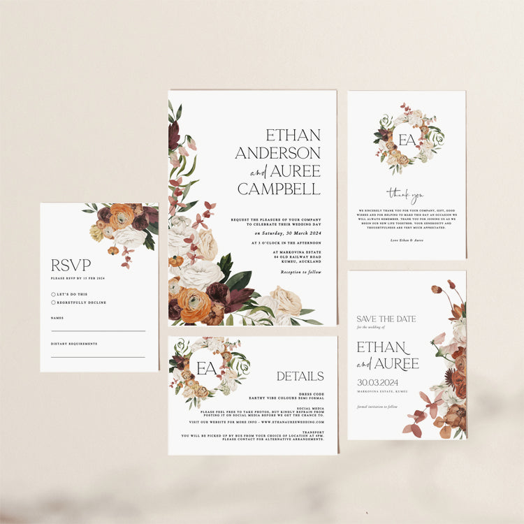 Rustic Wedding Invitation Suite