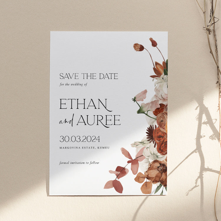 Rustic Wedding Save The Date Card Template