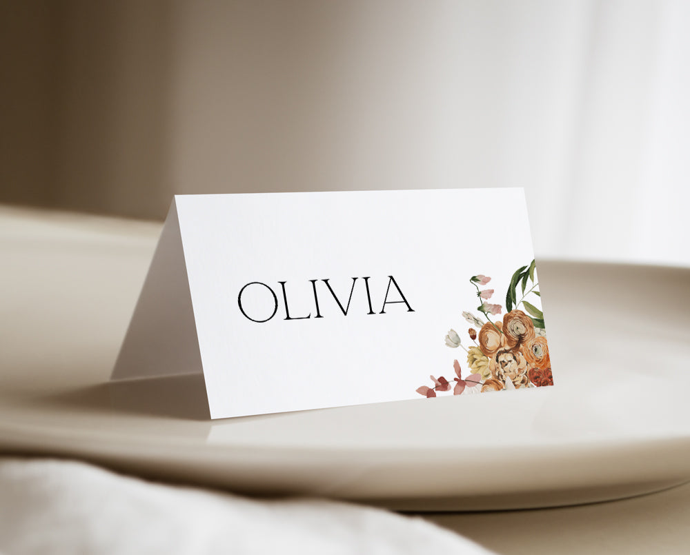 Rustic Wedding Place Card Template