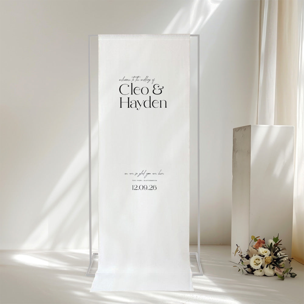 Simple Elegant Linen Welcome Sign Template, AU | TWS