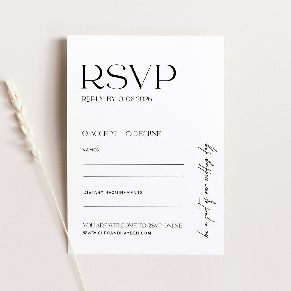 Simple Elegant Wedding RSVP Card