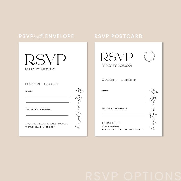 Simple Elegant Wedding RSVP Card