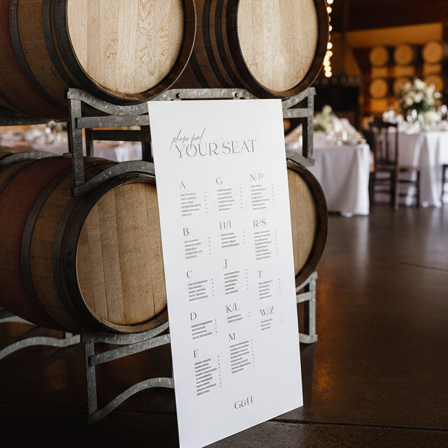 Simple Elegant Wedding Seating Plan