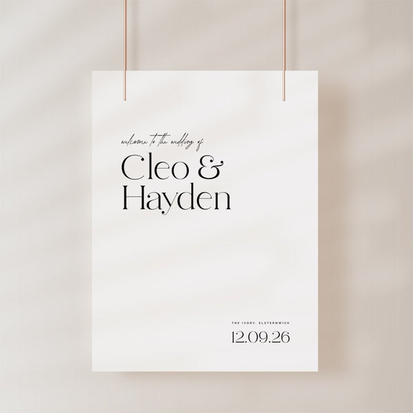 Simple Elegant Linen Welcome Sign Template, AU | TWS