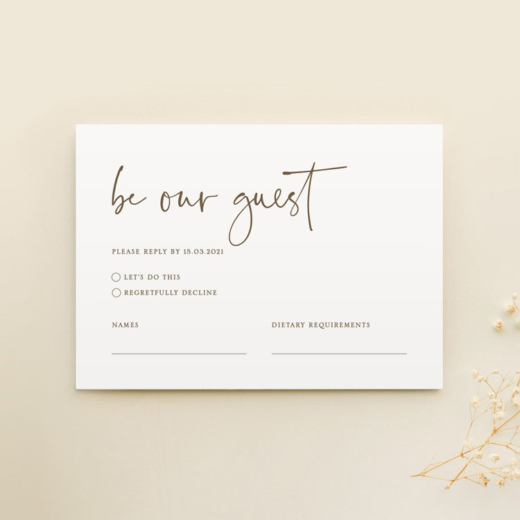 Simple Wedding RSVP Card Template