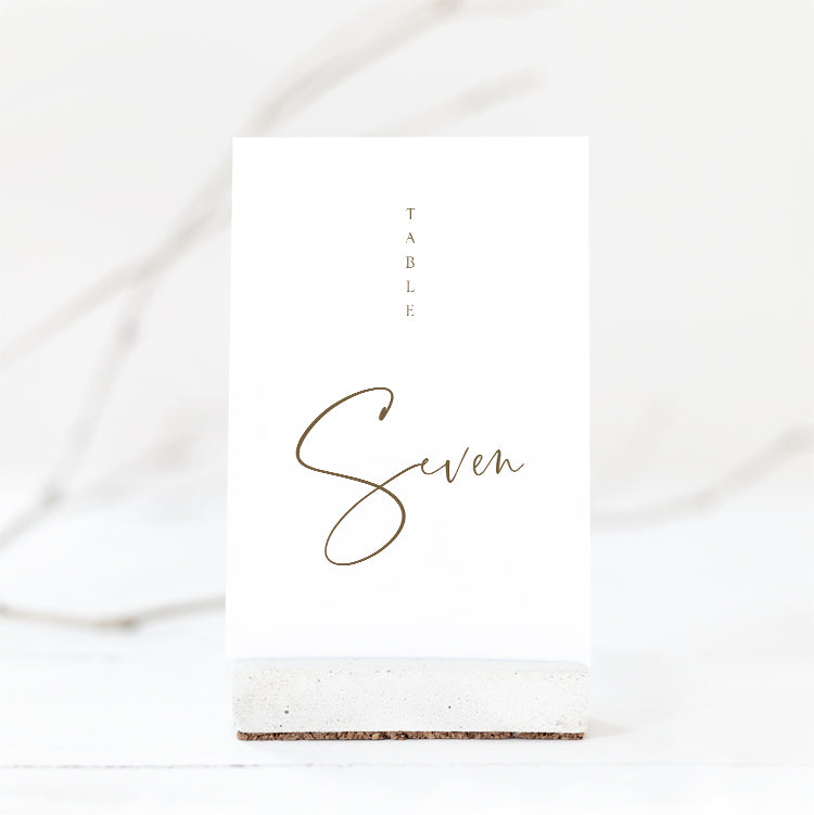 Simple Wedding Table Number Card Template